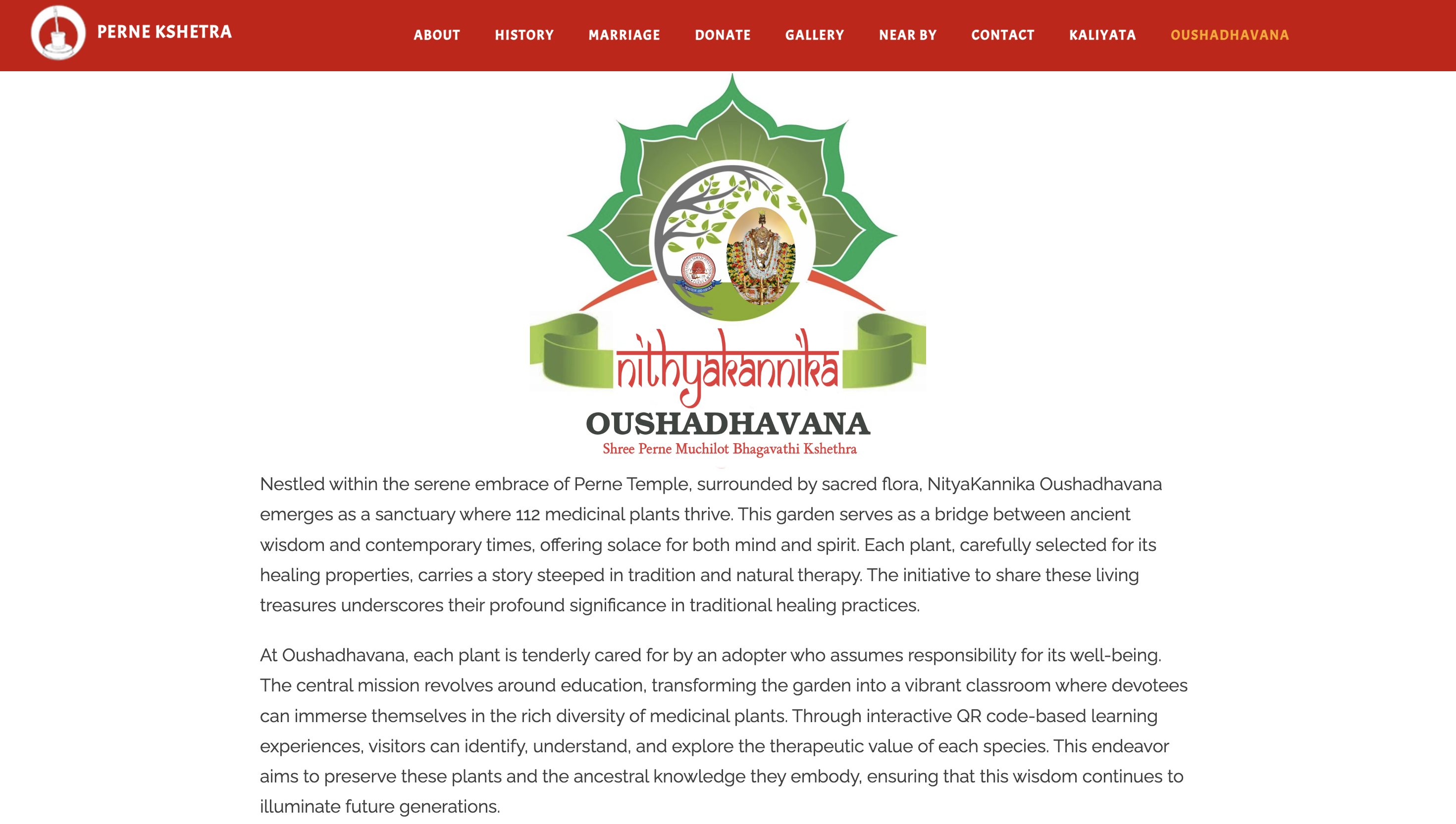 oushadhavana landing page